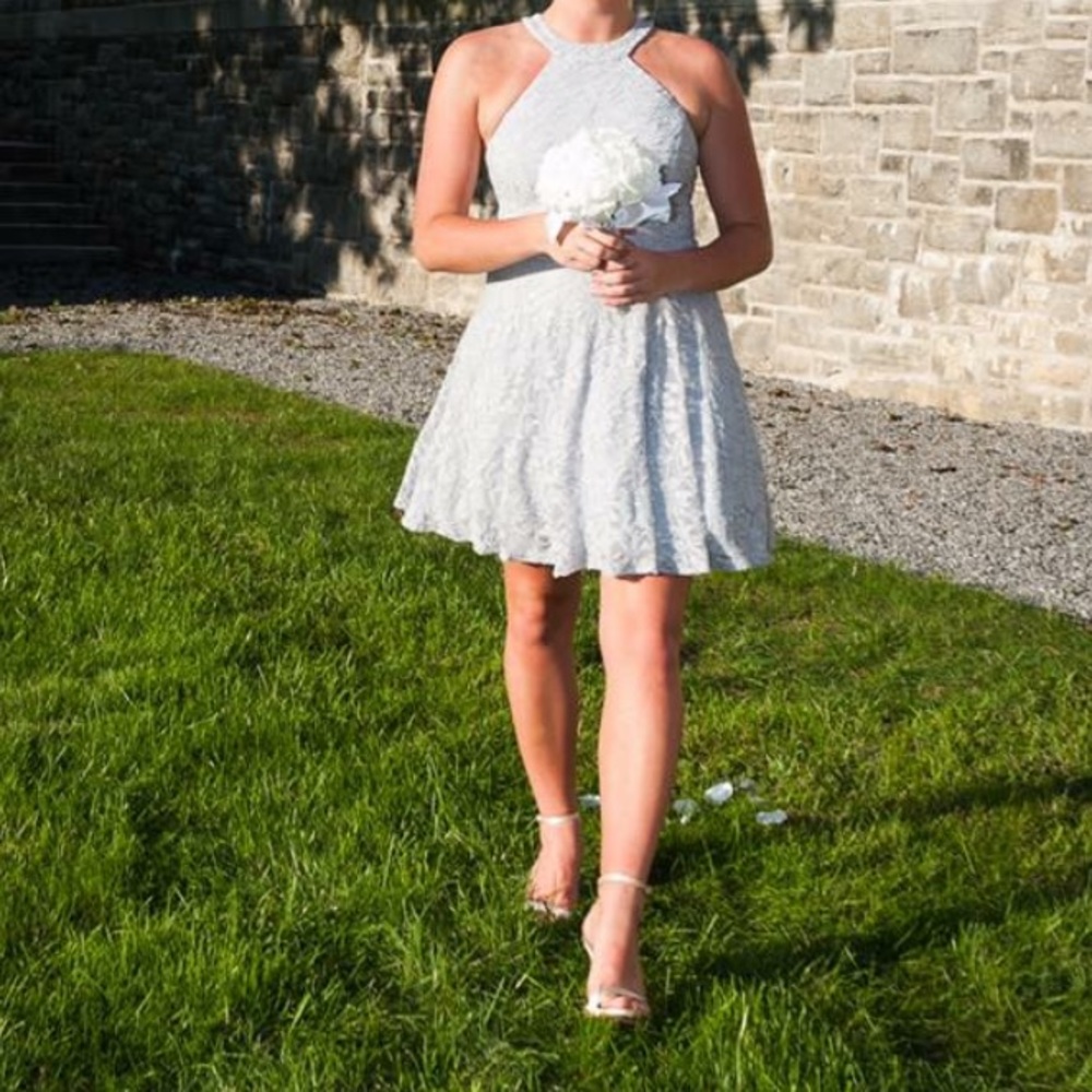 grey/ silver sparkly dress